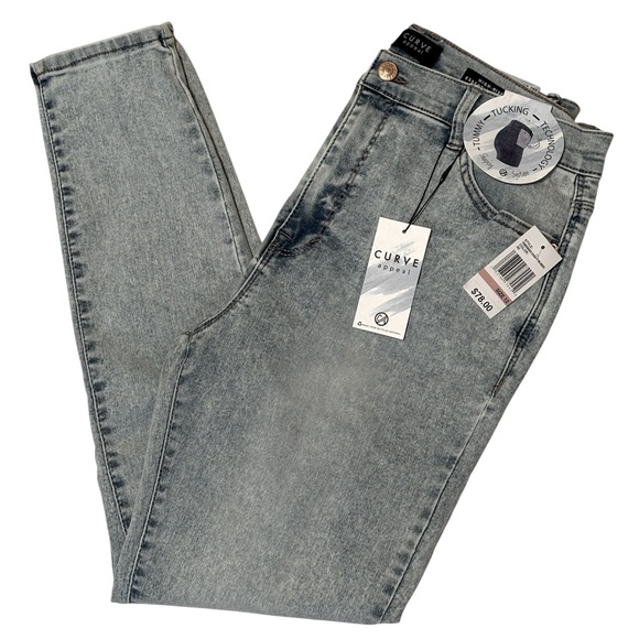 CURVE APPEAL Light Wash Denim High Rise Essential Skinny Jeans Size 10 **NEW** - Picture 1 of 6